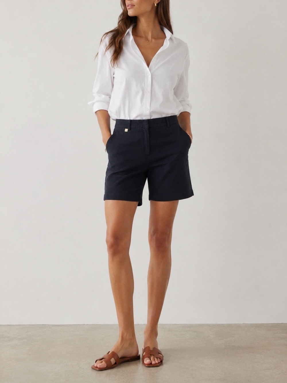 Lauren Ralph Lauren Navy Blue Tailored Bermuda Shorts Black Label Quiet Luxury